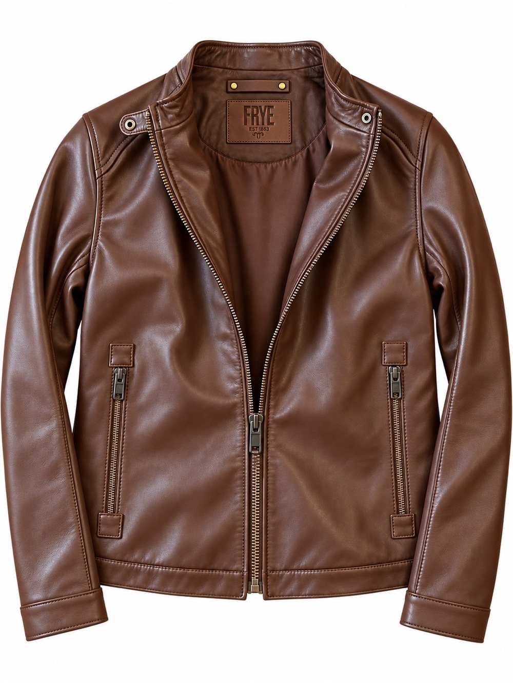 Frye Women's Brown Lambskin Leather Jacket M/L NWT